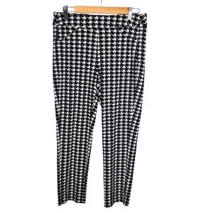 Women’s Chicos Travelers Herringbone Houndstooth Elastic Waist Pants Size 6